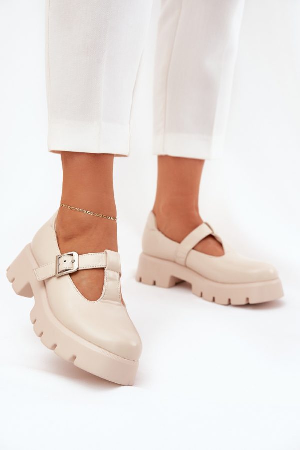 Beige Half Shoes in Women`s Ankle Boots & Booties with Fabric, Footbed, Upper Height, Heel Height and Platform Height