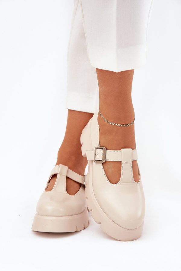 Beige Half Shoes in Women`s Ankle Boots & Booties with Fabric, Footbed, Upper Height, Heel Height and Platform Height