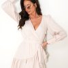 Beige Daydress in Day Dresses with Spandex and Viscose