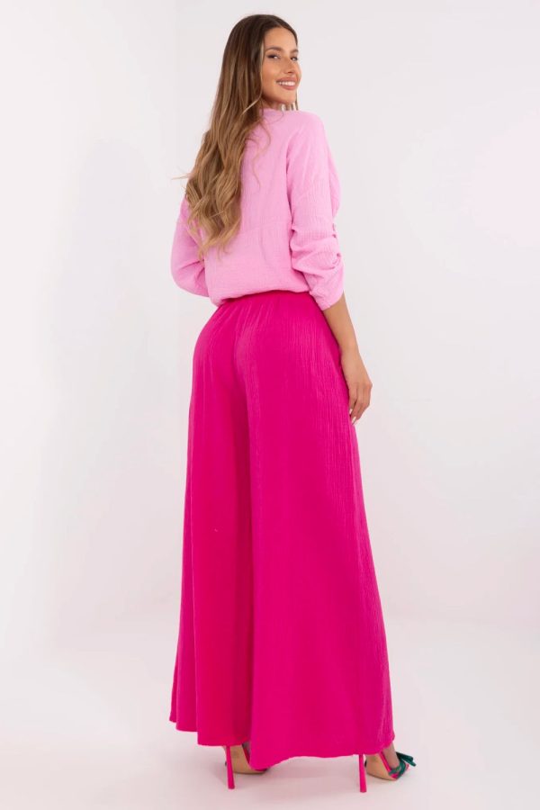 Pink Women Trousers in Pants, Trousers, Shorts with Cotton