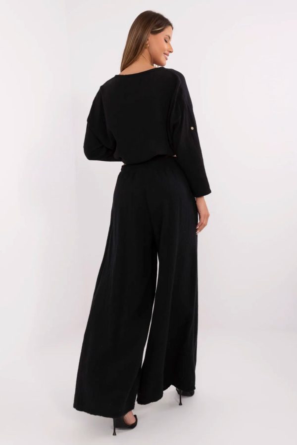 Black Women Trousers in Pants, Trousers, Shorts with Cotton