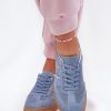 Blue Sport Shoes in Women`s Athletic Shoes, Trainers, Sneakers with Fabric, Footbed, Upper Height and Sole Height