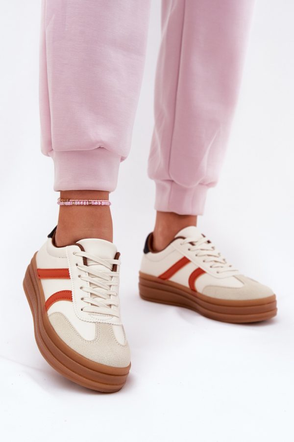 beige Platform sneakers model 211348 Step in style