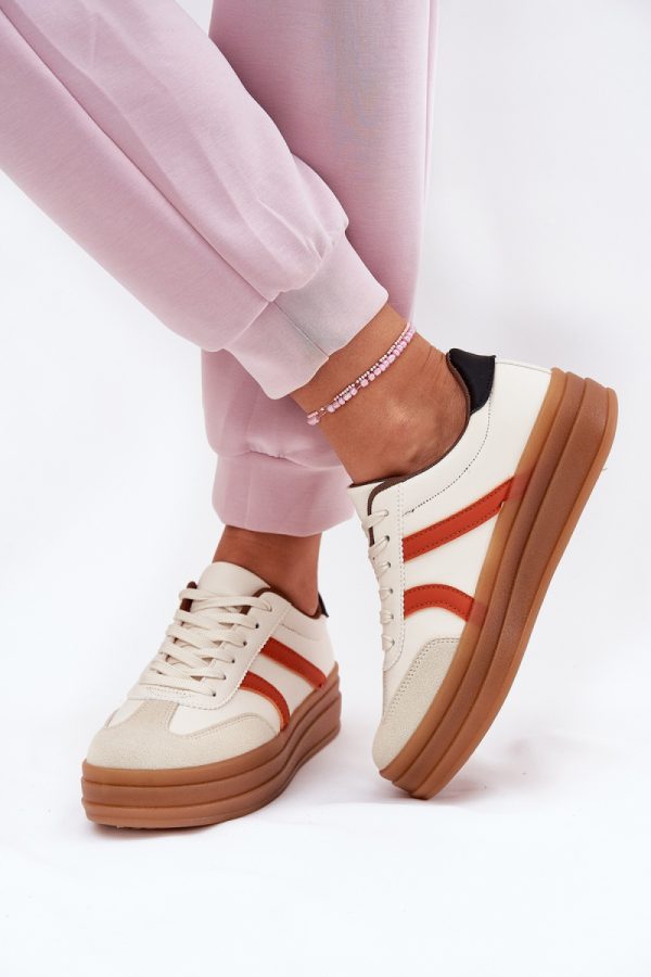beige Platform sneakers model 211348 Step in style