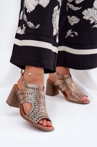 yellow Heel sandals model 211364 Step in style