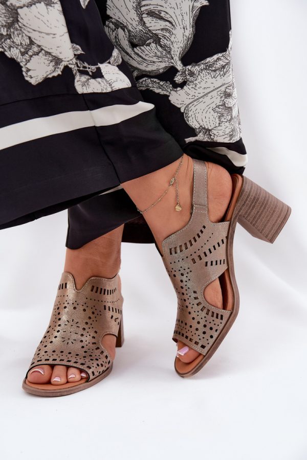 yellow Heel sandals model 211364 Step in style