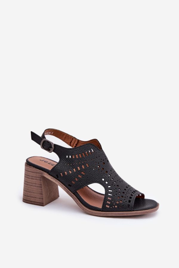 black Heel sandals model 211365 Step in style