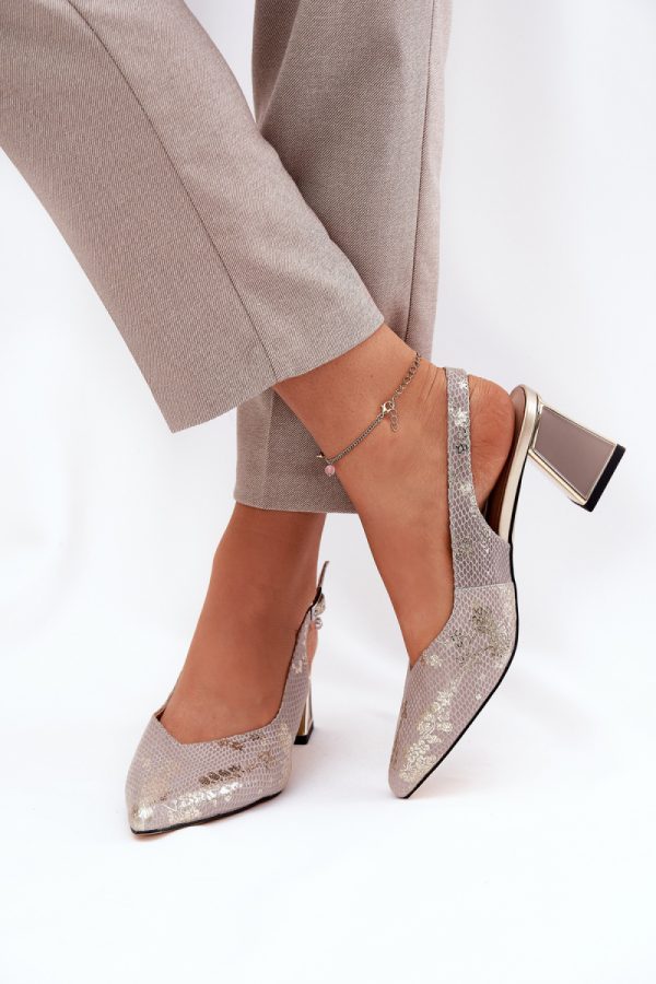 grey Heel sandals model 211372 Step in style
