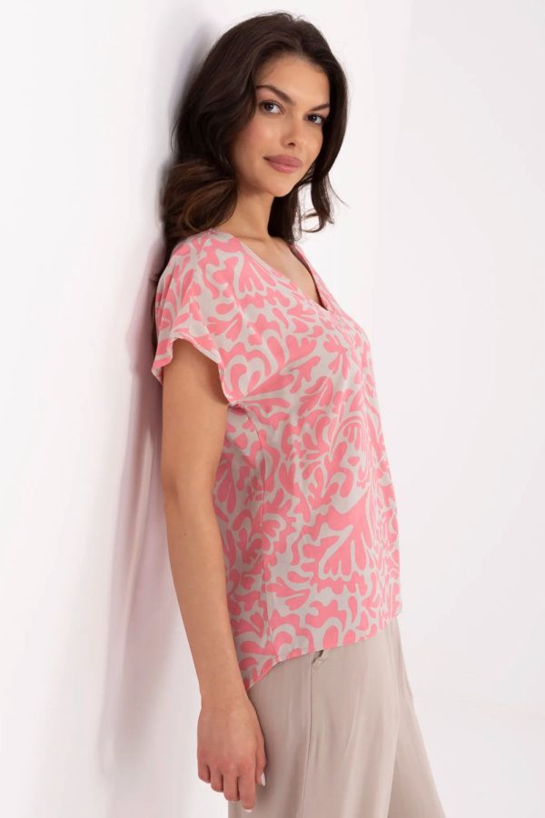 Pink Blouse in Women`s Blouses, Tunics with Viscose