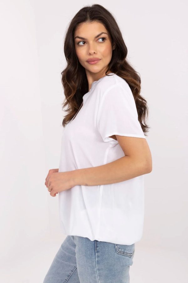White Blouse in Women`s Blouses, Tunics with Viscose