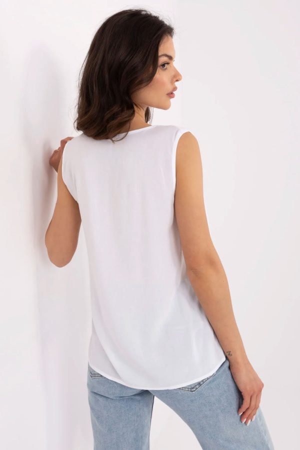 White Blouse in Women`s Blouses, Tunics with Viscose