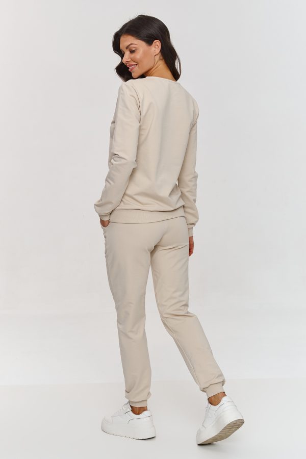 Beige Set in Pants, Trousers, Shorts with Cotton and Spandex