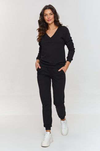 Black Set in Pants, Trousers, Shorts with Cotton and Spandex