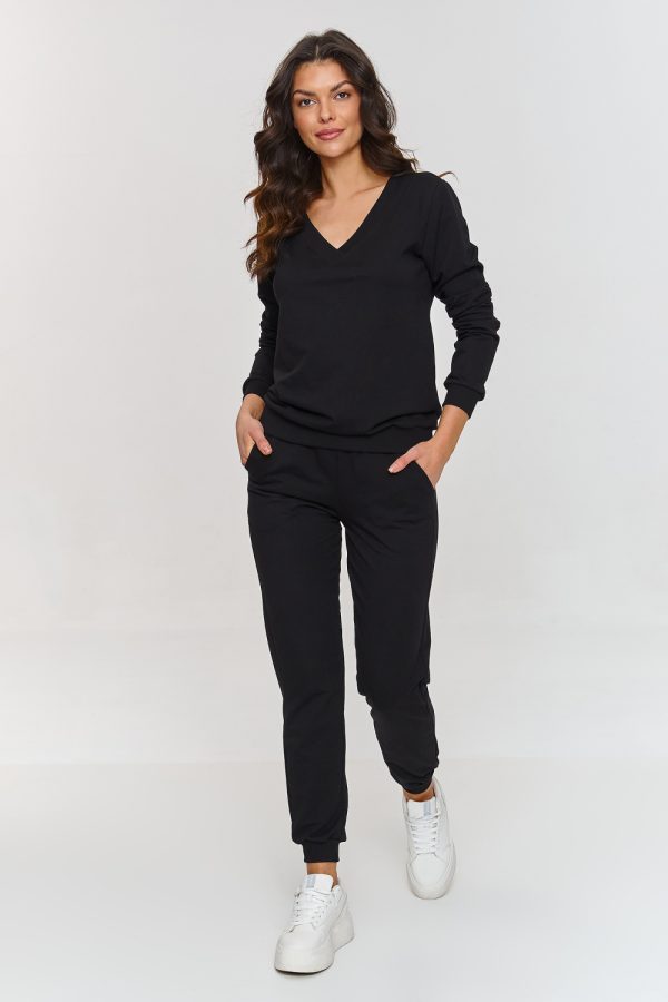 Black Set in Pants, Trousers, Shorts with Cotton and Spandex
