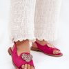 1073947.jpg Pink Sandals in Sandals & Flip-Flops For Women with Fabric, Footbed and Heel Height