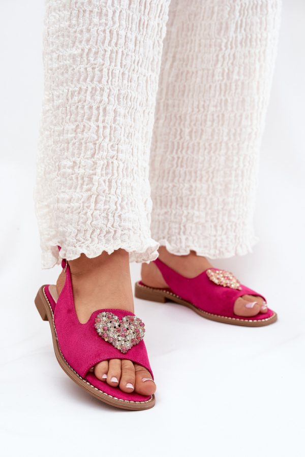 Pink Sandals in Sandals & Flip-Flops For Women with Fabric, Footbed and Heel Height