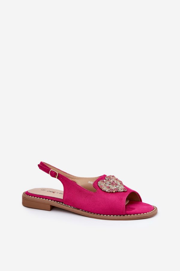 Pink Sandals in Sandals & Flip-Flops For Women with Fabric, Footbed and Heel Height