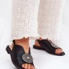 Black Sandals in Sandals & Flip-Flops For Women with Fabric, Footbed and Heel Height