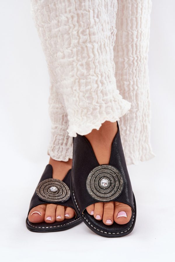 Black Sandals in Sandals & Flip-Flops For Women with Fabric, Footbed and Heel Height