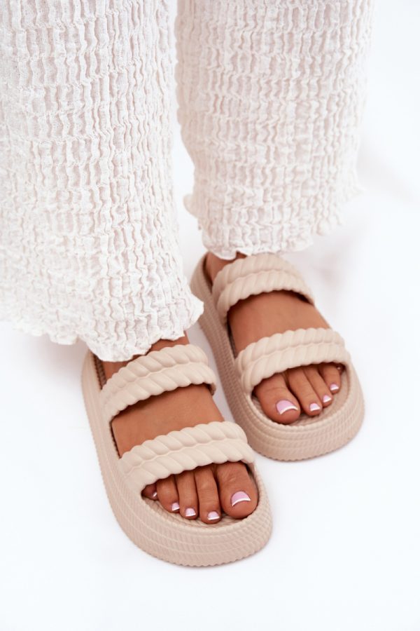 beige Platform sandals model 211669 Step in style