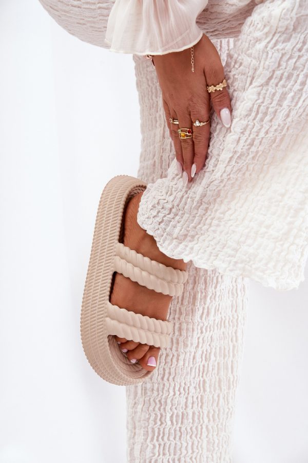 beige Platform sandals model 211669 Step in style