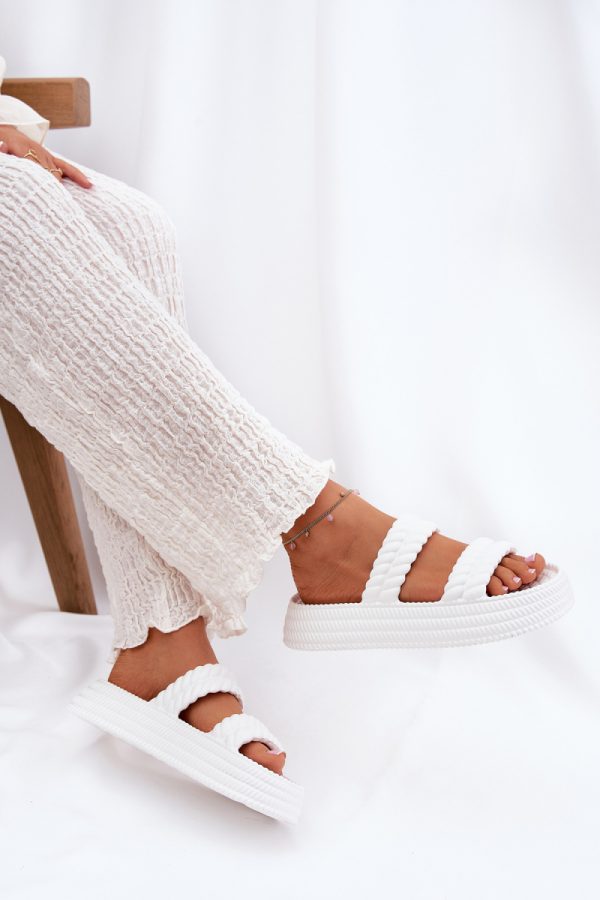 white Platform sandals model 211671 Step in style