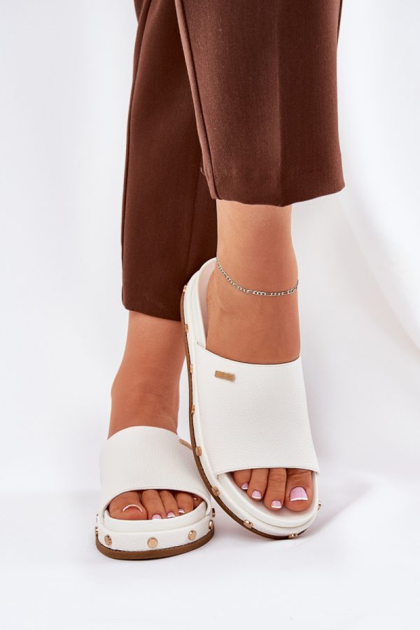 white Platform sandals model 211687 Step in style