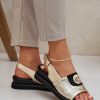 Yellow Buskin in Sandals & Flip-Flops For Women with Fabric, Footbed and Heel Height