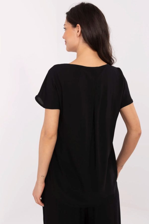 Black Blouse in Women`s Blouses, Tunics with Viscose