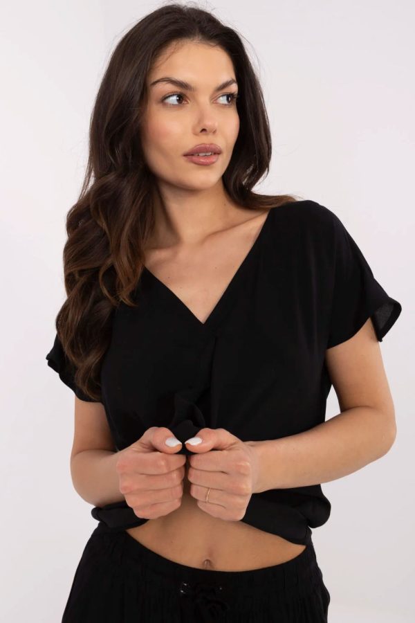 Black Blouse in Women`s Blouses, Tunics with Viscose