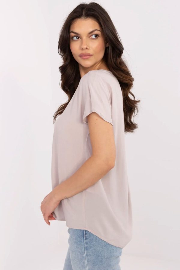 Beige Blouse in Women`s Blouses, Tunics with Viscose