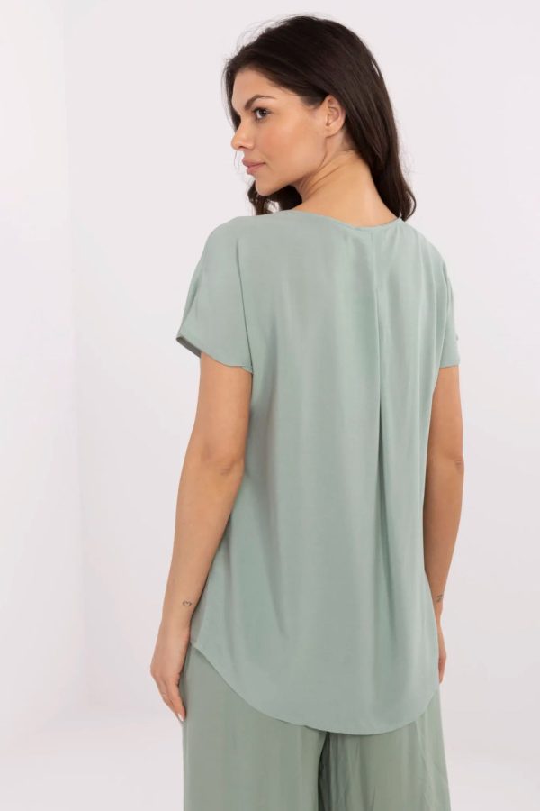 Green Blouse in Women`s Blouses, Tunics with Viscose