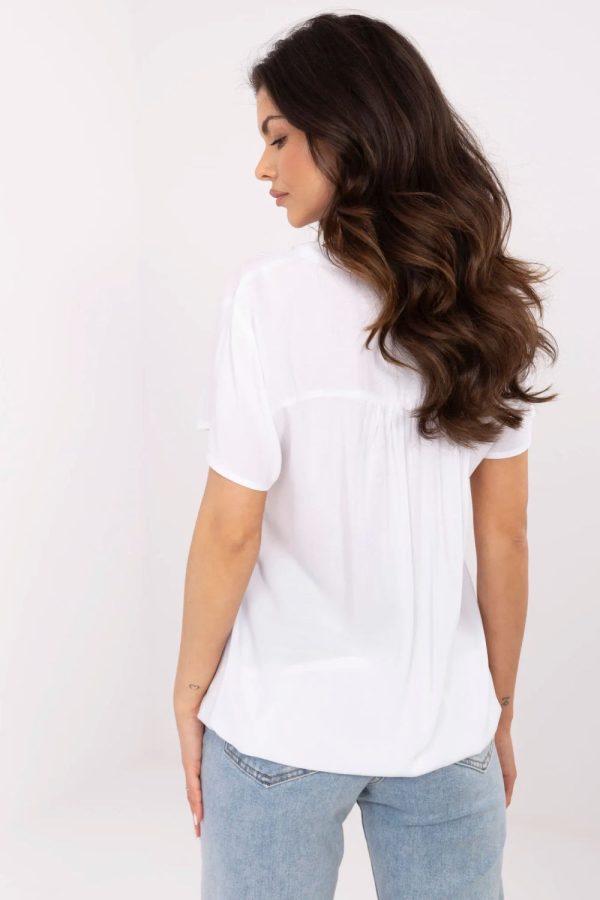White Blouse in Women`s Blouses, Tunics with Viscose