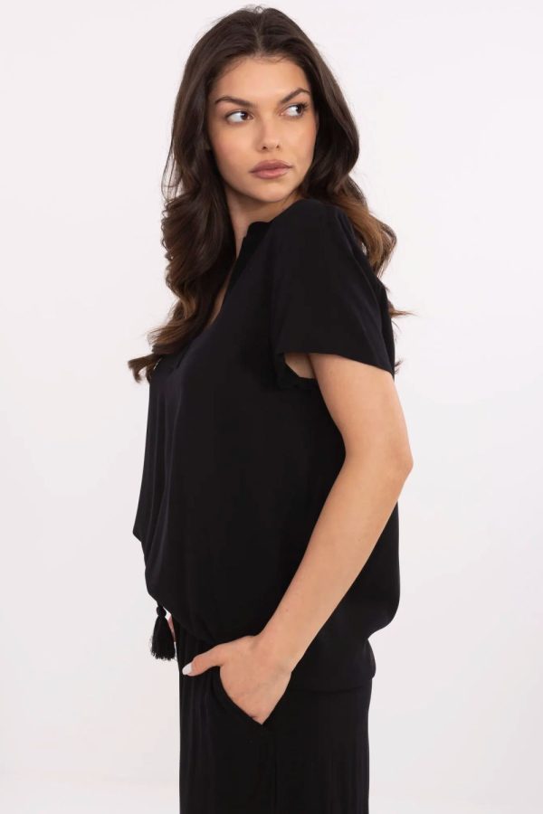 Black Blouse in Women`s Blouses, Tunics with Viscose
