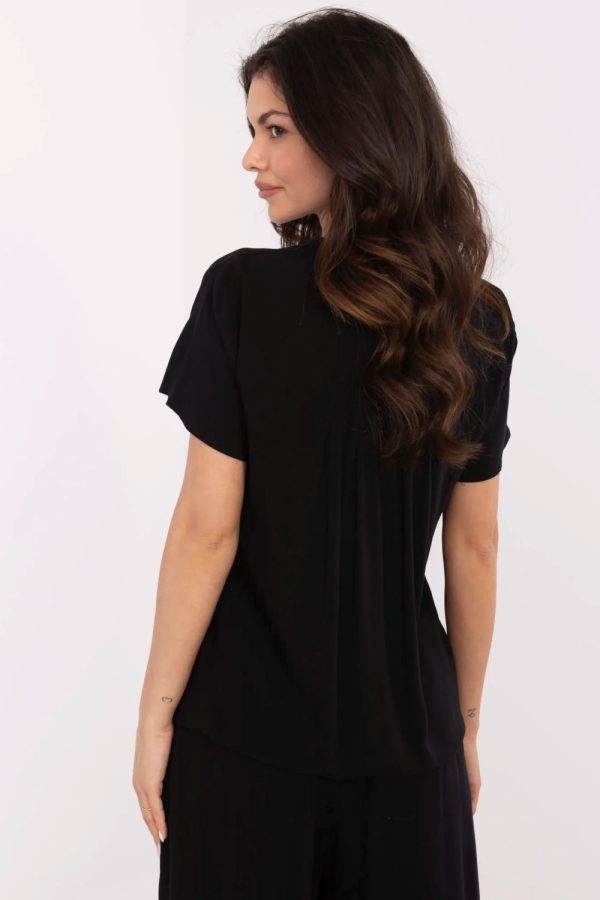 Black Blouse in Women`s Blouses, Tunics with Viscose