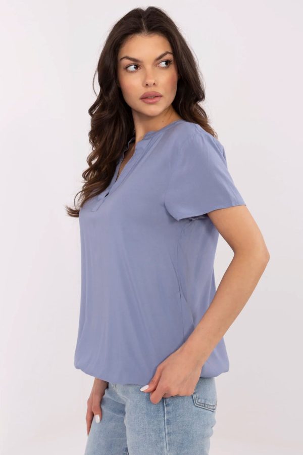 Blue Blouse in Women`s Blouses, Tunics with Viscose