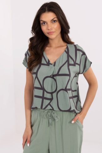 Green Blouse in Women`s Blouses, Tunics with Viscose