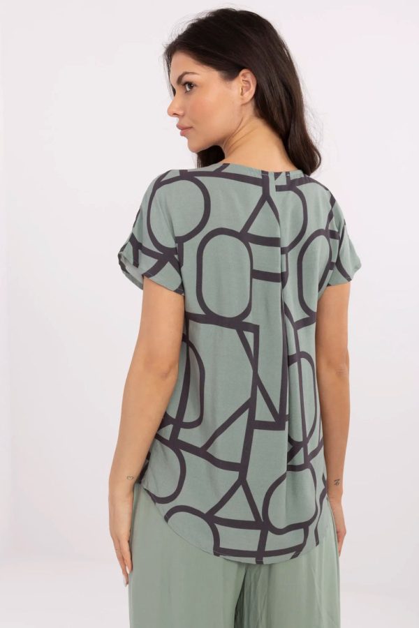 Green Blouse in Women`s Blouses, Tunics with Viscose