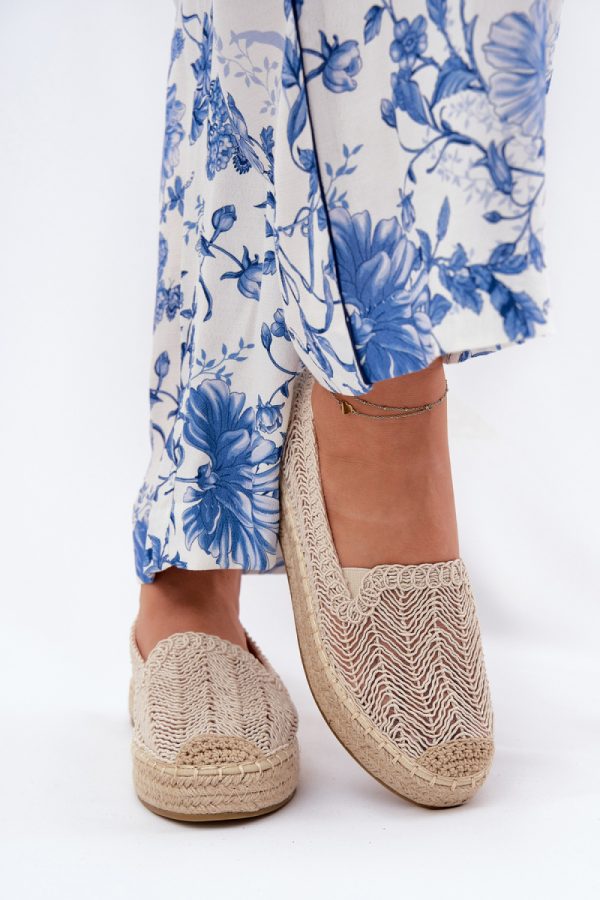 Beige Espadrille in Ballet Flats, Ballet Pumps For Women with Fabric, Footbed, Upper Height and Platform Height