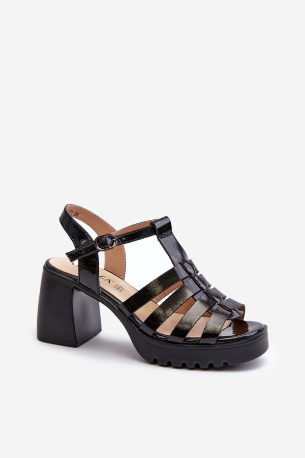 black Heel sandals model 211947 Step in style