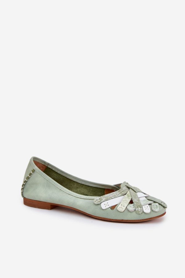 Green Ballet Flats in Ballet Flats, Ballet Pumps For Women with Fabric, Footbed, Upper Height and Heel Height