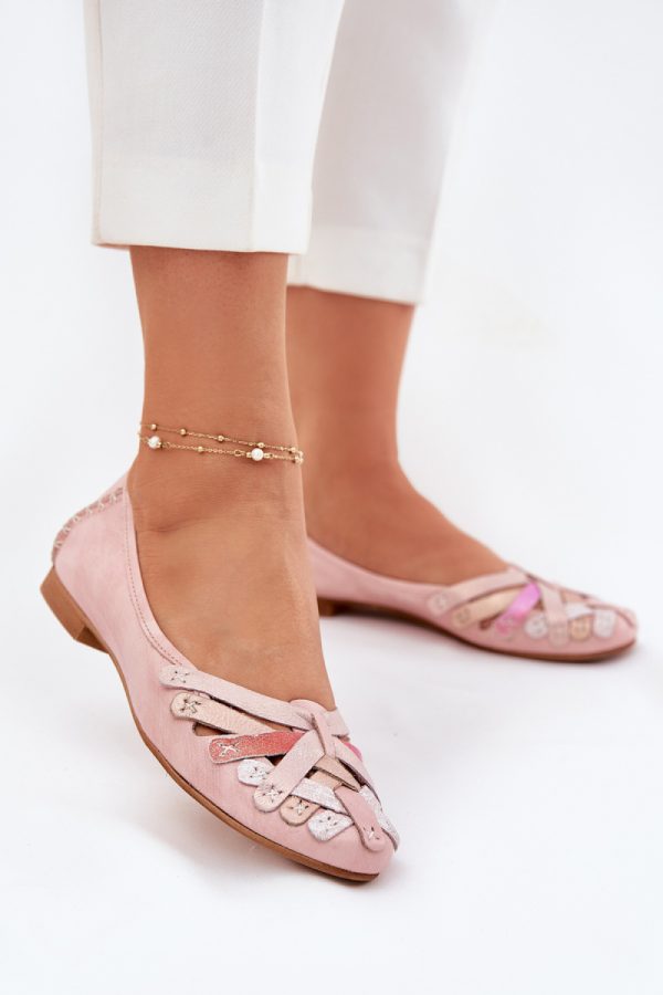 Pink Ballet Flats in Ballet Flats, Ballet Pumps For Women with Fabric, Footbed, Upper Height and Heel Height