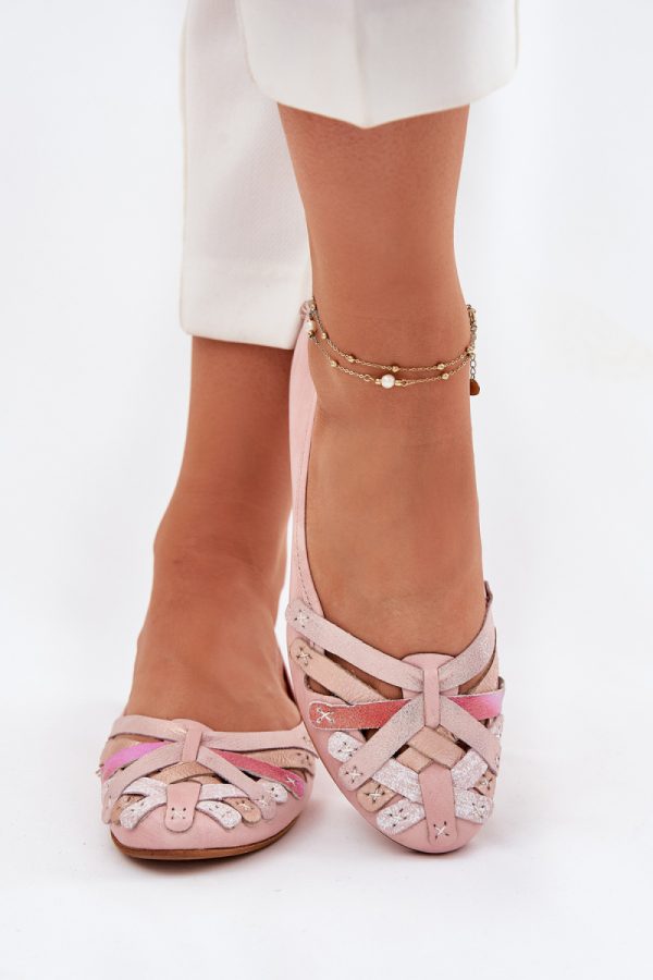 Pink Ballet Flats in Ballet Flats, Ballet Pumps For Women with Fabric, Footbed, Upper Height and Heel Height