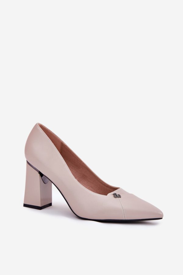 grey Block heel pumps model 211982 Step in style