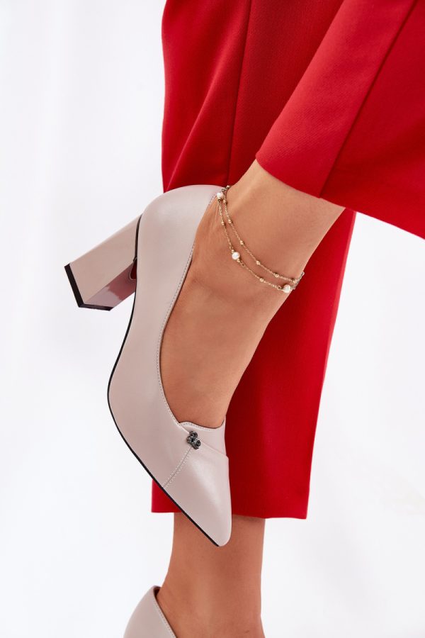 grey Block heel pumps model 211982 Step in style