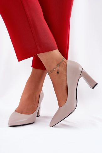grey Block heel pumps model 211987 Step in style
