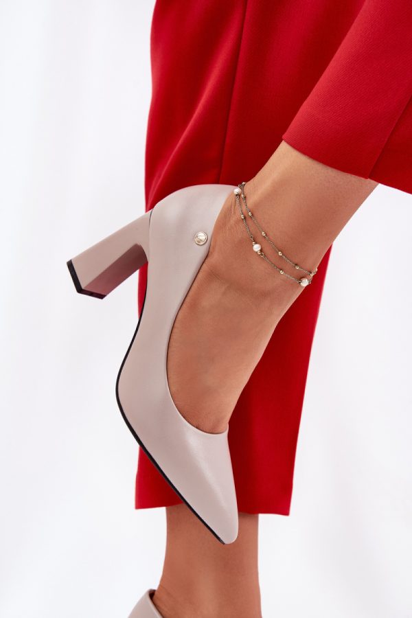grey Block heel pumps model 211987 Step in style