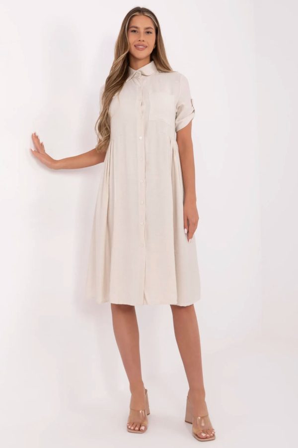 Beige Daydress in Day Dresses with Nylon and Viscose