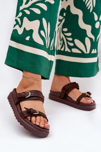 1075418.jpg Brown Platform Sandals in Sandals & Flip-Flops For Women with Fabric, Footbed and Platform Height