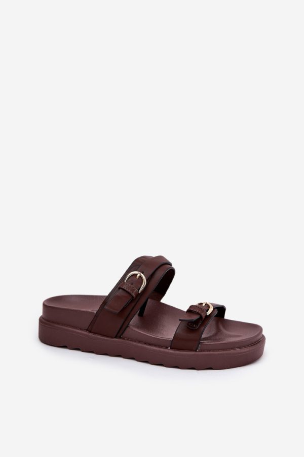 Brown Platform Sandals in Sandals & Flip-Flops For Women with Fabric, Footbed and Platform Height